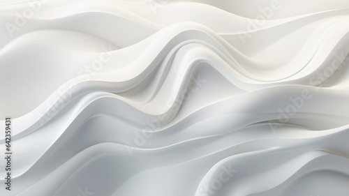 White Wave Abstratct 3D Background. Abstract Minimal Design. Creative Concept.