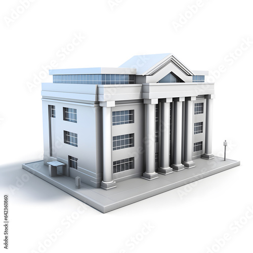 modern bank building on white background. business finance concept