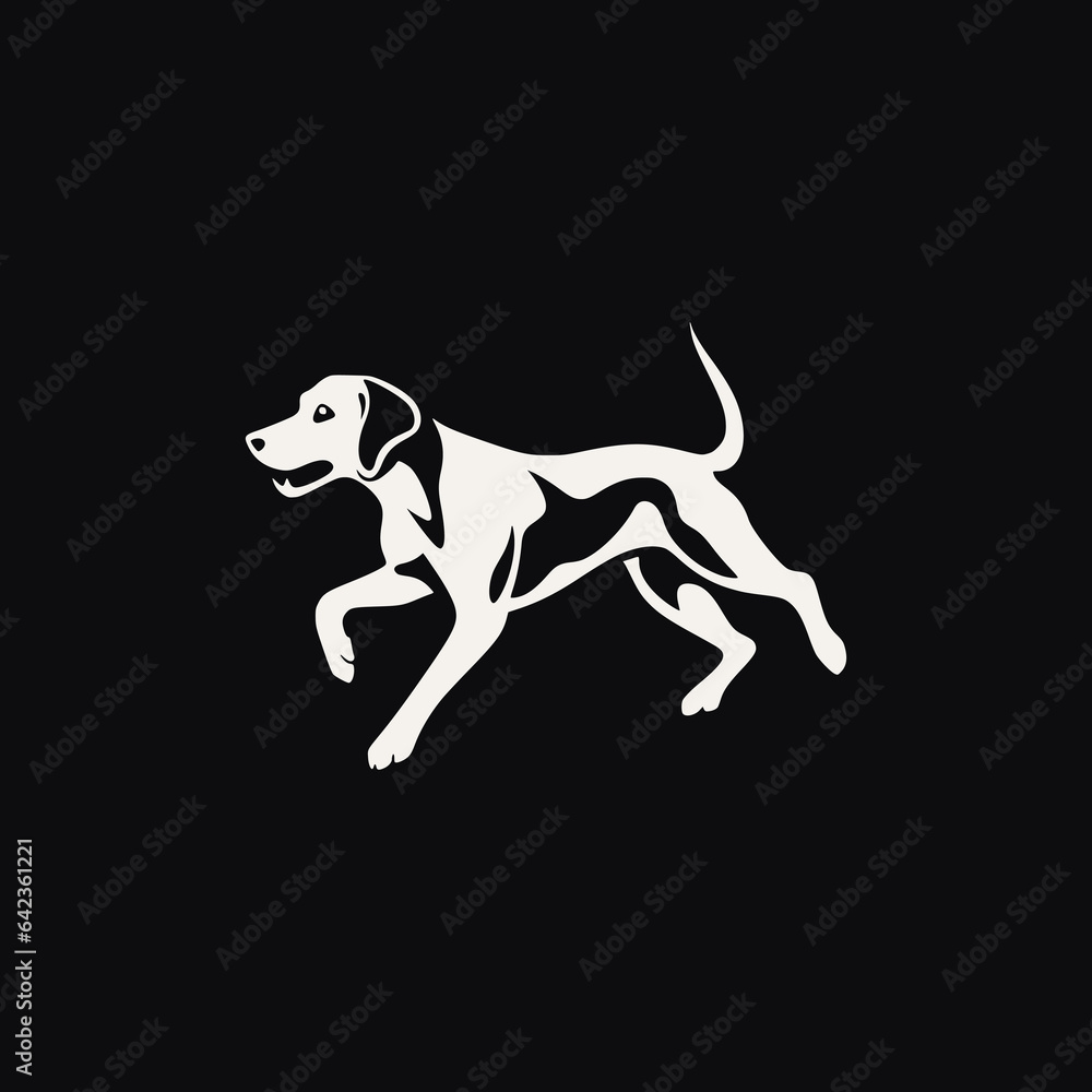 simple running dog pet animal black white color logo vector illustration template design simple running dog pet animal black white color logo vector illustration template design