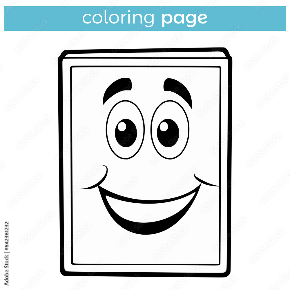 simple coloring page for kids cute rectangle shape vector illustration