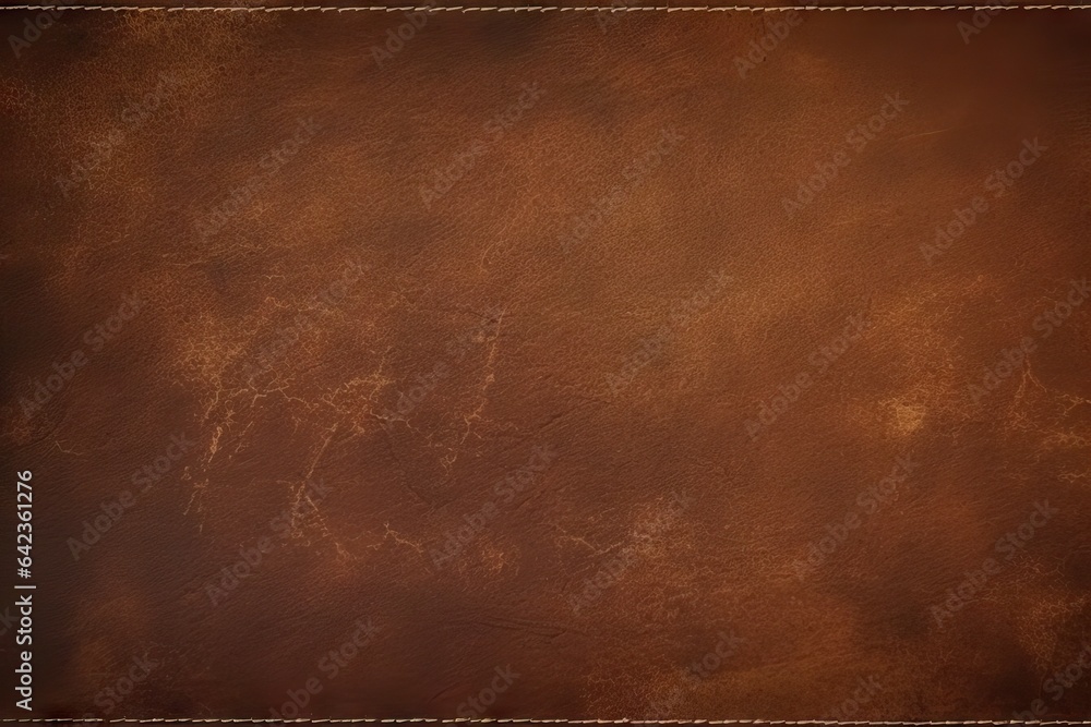 aged empty vi leather western frame stitch brown dirty background pattern texture space leather grunge Dark border background brown copy design texture old dark abstract stress grunge blank closeup - obrazy, fototapety, plakaty 