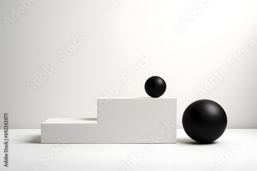 Decorative background in circle, dots, sphere, black, white for presentation, website, banner, backdrop, poster