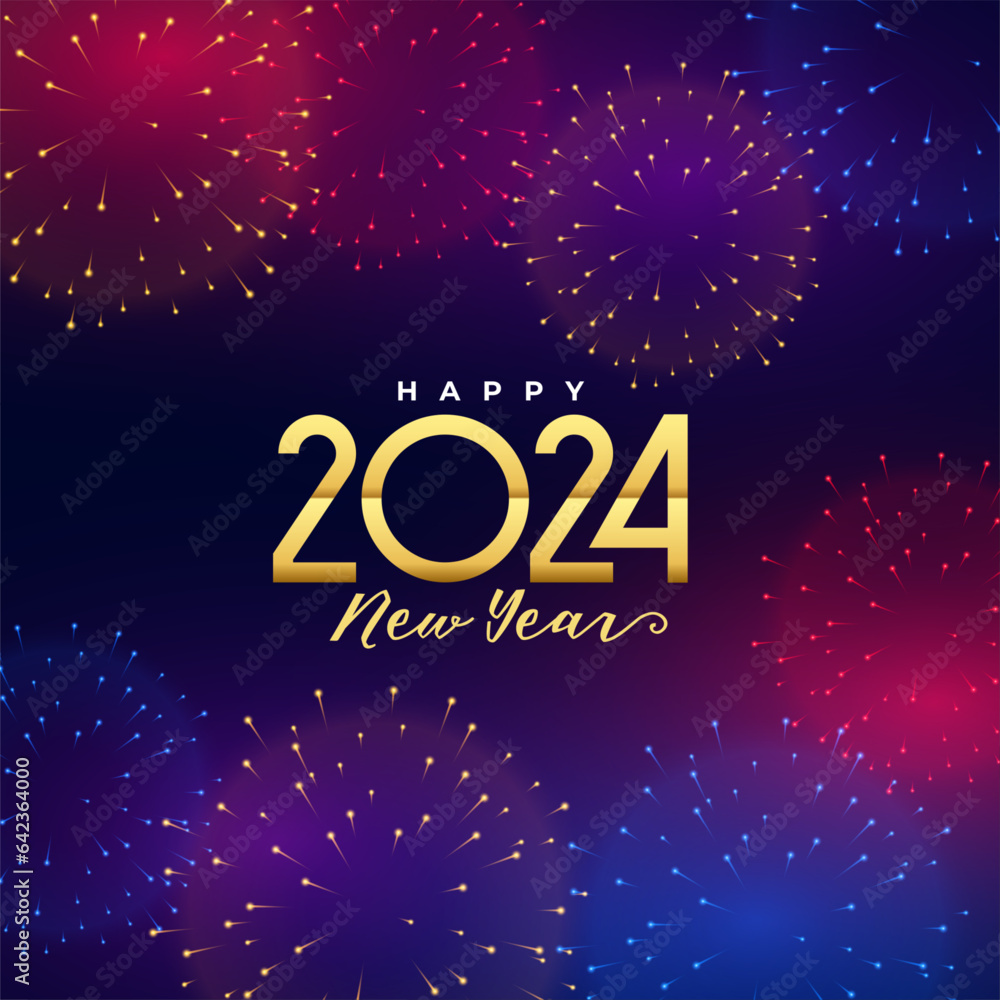 happy new year 2024 party background with firework celebration happy new year 2024 party background with firework celebration