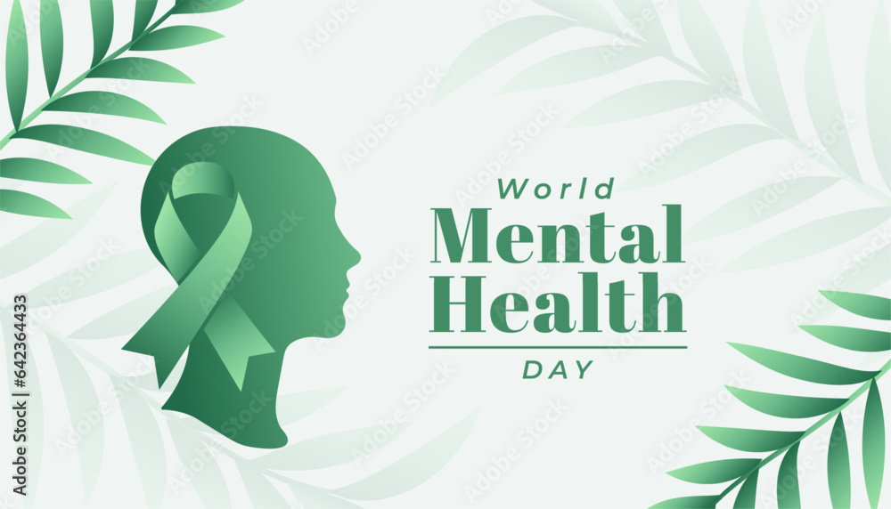 world mental health day awareness poster with human brain Stock Vector ...