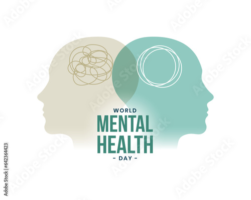 international mental health psychology background with human head