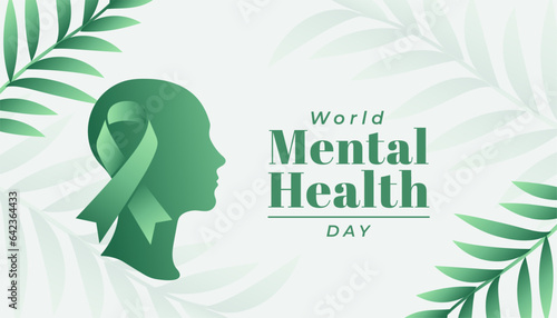 world mental health day awareness poster with human brain