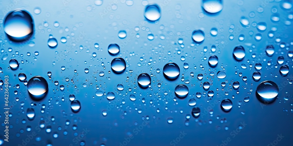 Close up of crystal clear raindrops on glass surface. Nature patterns on windowpane. Refreshing rain. Macro shot of glistening water drop Close up of crystal clear raindrops on glass surface. Nature patterns on windowpane. Refreshing rain. Macro shot of glistening water drop