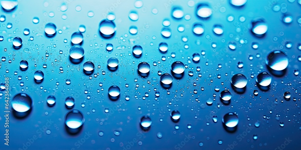 Close up of crystal clear raindrops on glass surface. Nature patterns on windowpane. Refreshing rain. Macro shot of glistening water drop Close up of crystal clear raindrops on glass surface. Nature patterns on windowpane. Refreshing rain. Macro shot of glistening water drop