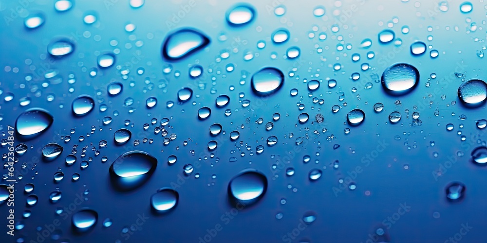 Close up of crystal clear raindrops on glass surface. Nature patterns on windowpane. Refreshing rain. Macro shot of glistening water drop Close up of crystal clear raindrops on glass surface. Nature patterns on windowpane. Refreshing rain. Macro shot of glistening water drop