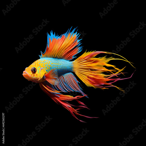 Colorful Fish on Back Background