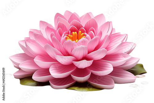 Pink-painted lily isolated on a transparent background. Generative Ai