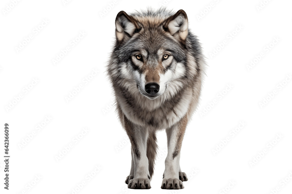 Wolf isolated on a transparent background. Generative Ai
