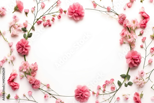 flower day flowers leaf day eucalyptus white top made eucalyptus lay branches mothers Flowers womens Valentines composition Flat day background pink Frame concept flor
