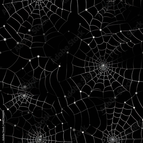 Spider Web Seamless Halloween tile created with Generative AI technology