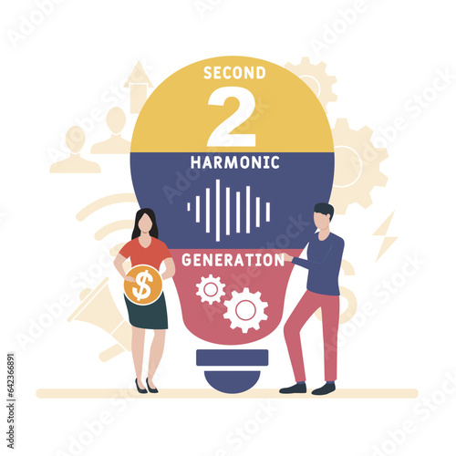 SHG - Second Harmonic Generation acronym. business concept background. vector illustration concept with keywords and icons. lettering illustration with icons for web banner, flyer, landing