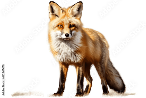 Fox isolated on a transparent background. Generative Ai