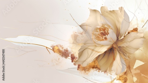 Watercolor abstract design for background of wedding or buzzy social media banner generative AI