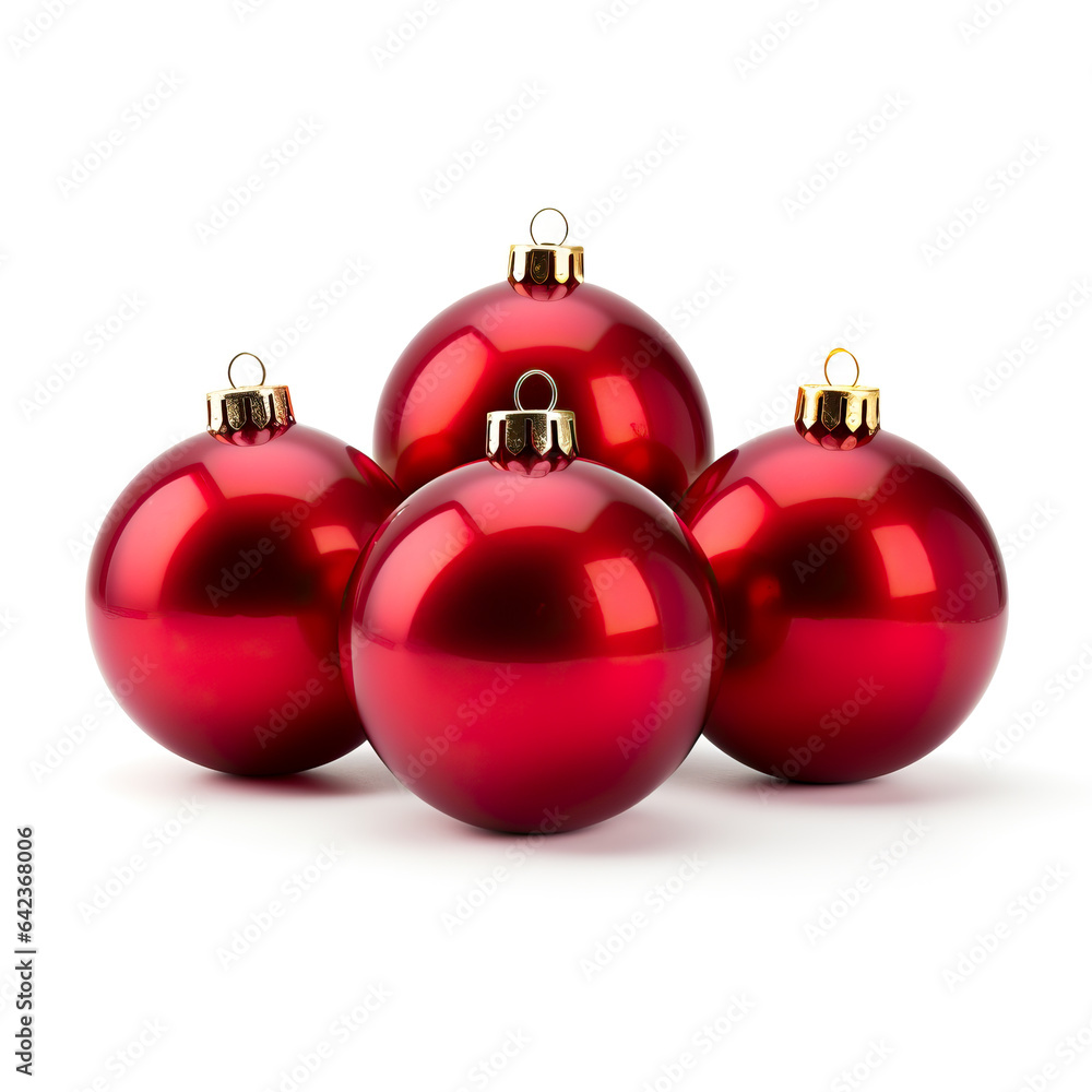Red Glass Bauble or Glass ball used for Christmas decorations. Isolated on white background. Red Glass Bauble or Glass ball used for Christmas decorations. Isolated on white background.