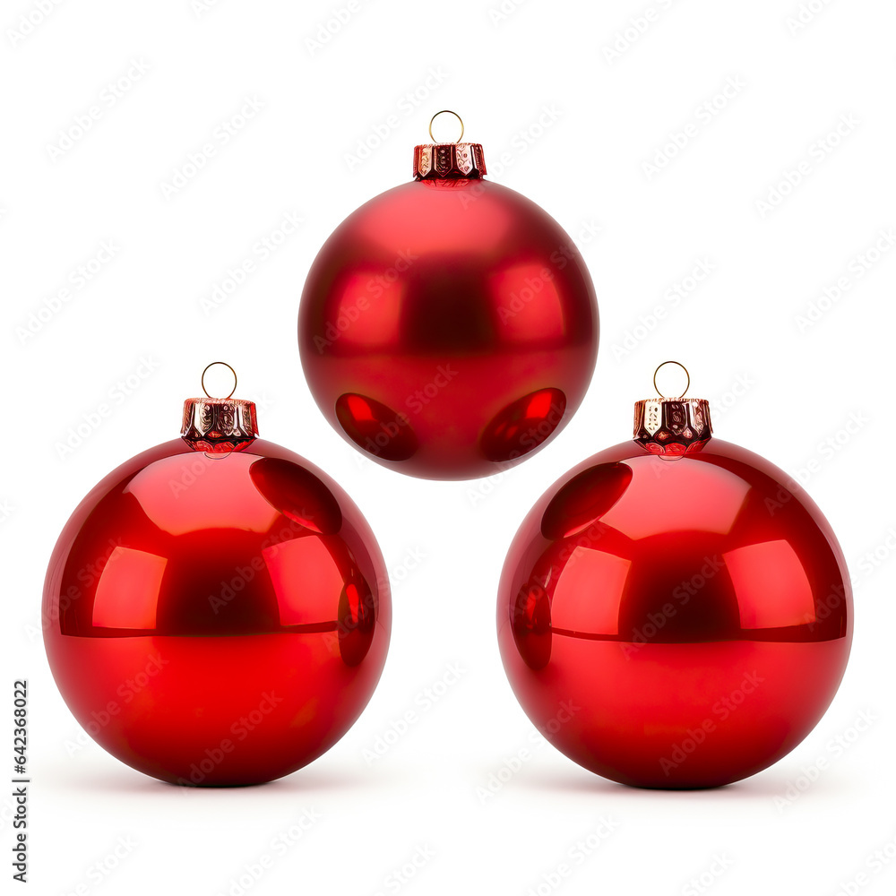 Red Glass Bauble or Glass ball used for Christmas decorations. Isolated on white background. Red Glass Bauble or Glass ball used for Christmas decorations. Isolated on white background.