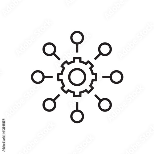 multichannel marketing icon vector. omni channel symbol. Network icon vector. Linear style sign for mobile concept and web design.