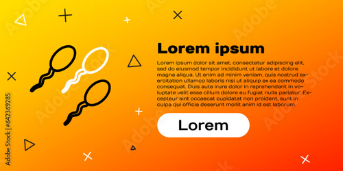 Line Sperm icon isolated on yellow background. Colorful outline concept. Vector
