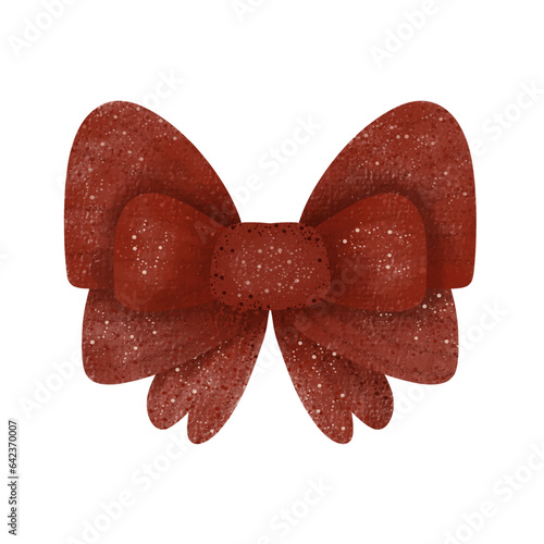 Red Bow,shaped ribbon,cute,icon ,vector, illustration,hand drawn