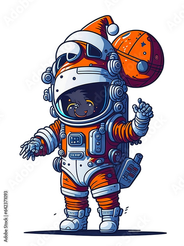 Space Santa Illustrate Santa Claus in a futuristic space suit, delivering gifts to children on distant planets 72 8