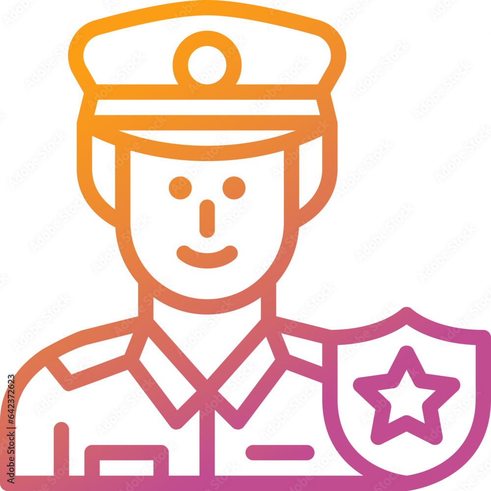 police gradient line icon police gradient line icon