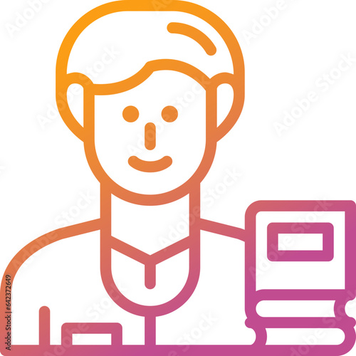 teacher gradient line icon