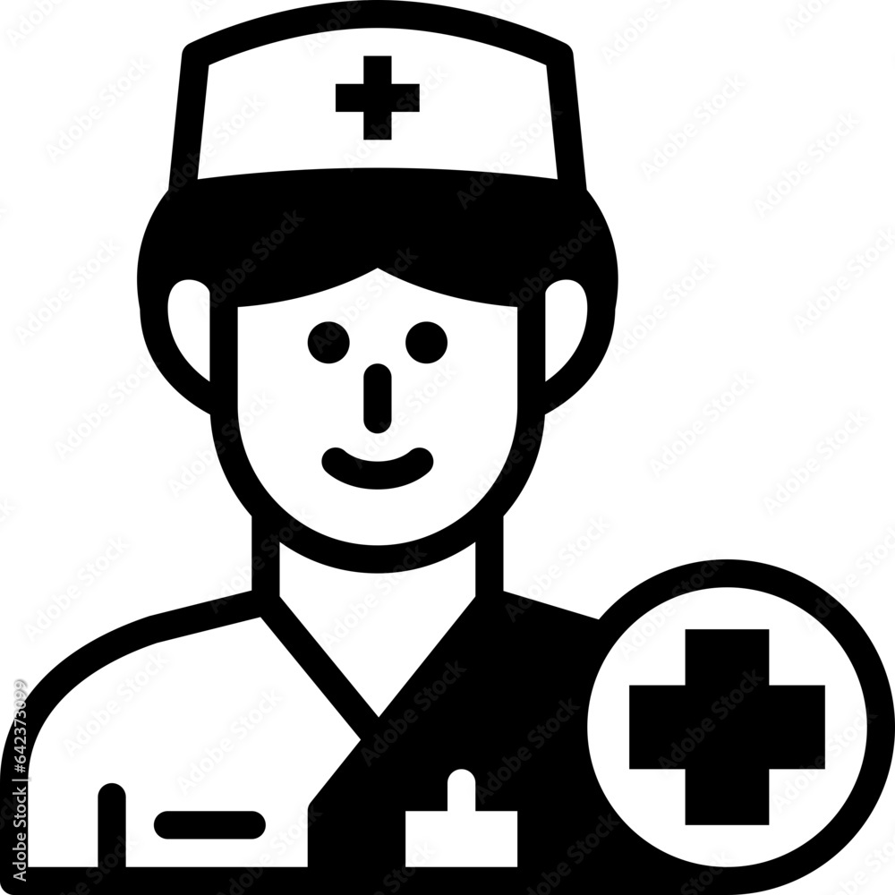 male nurse solid line icon male nurse solid line icon