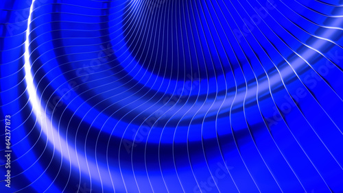 Abstract background, 3d bluecolor wavy stripes pattern, interesting spiral design.