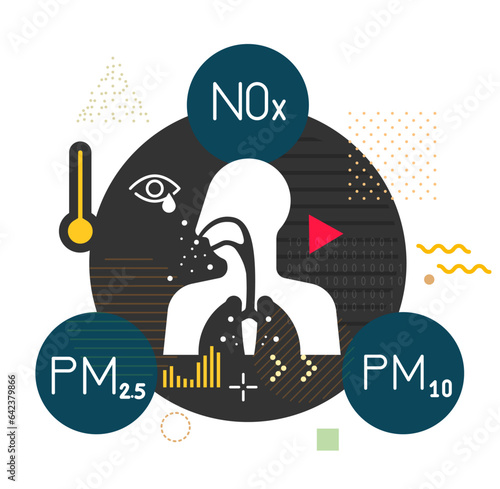 Effect of Particulate Matter PM 10 and 2.5 Pollution on Human Body - Icon