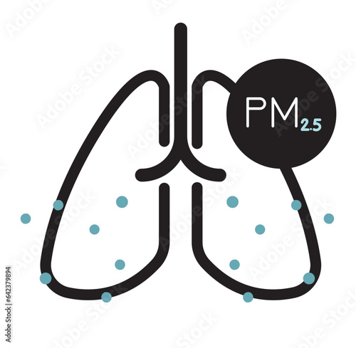 Effect of Particulate Matter PM 10 and 2.5 Pollution on Human Lungs - Icon