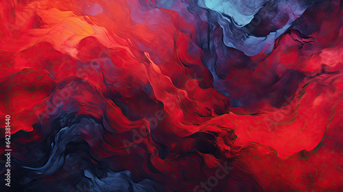 Abstract Abyss - Cardinal Red/Ink Black/Space Red, Generative AI