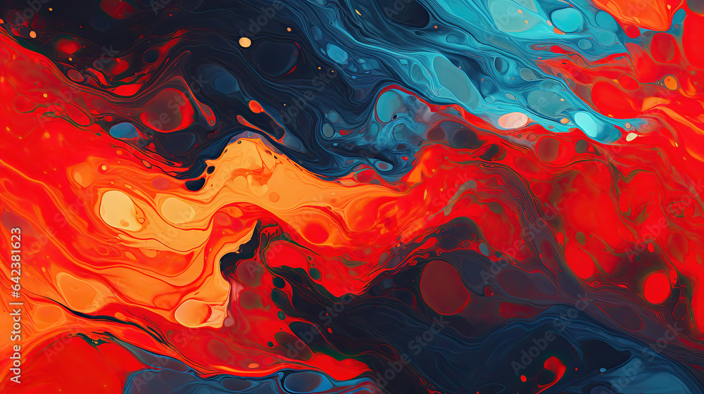 Abstract Abyss - Fiery Red/Shadow Black/Storm, Generative AI Abstract Abyss - Fiery Red/Shadow Black/Storm, Generative AI