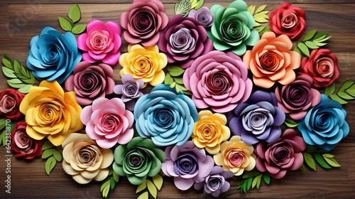 Whimsical Petal Palette Multicolored 3D Flowers