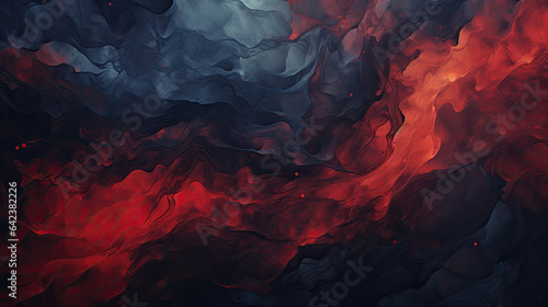 Abstract Abyss - Velvet/Red/Charcoal Gray, Generative AI