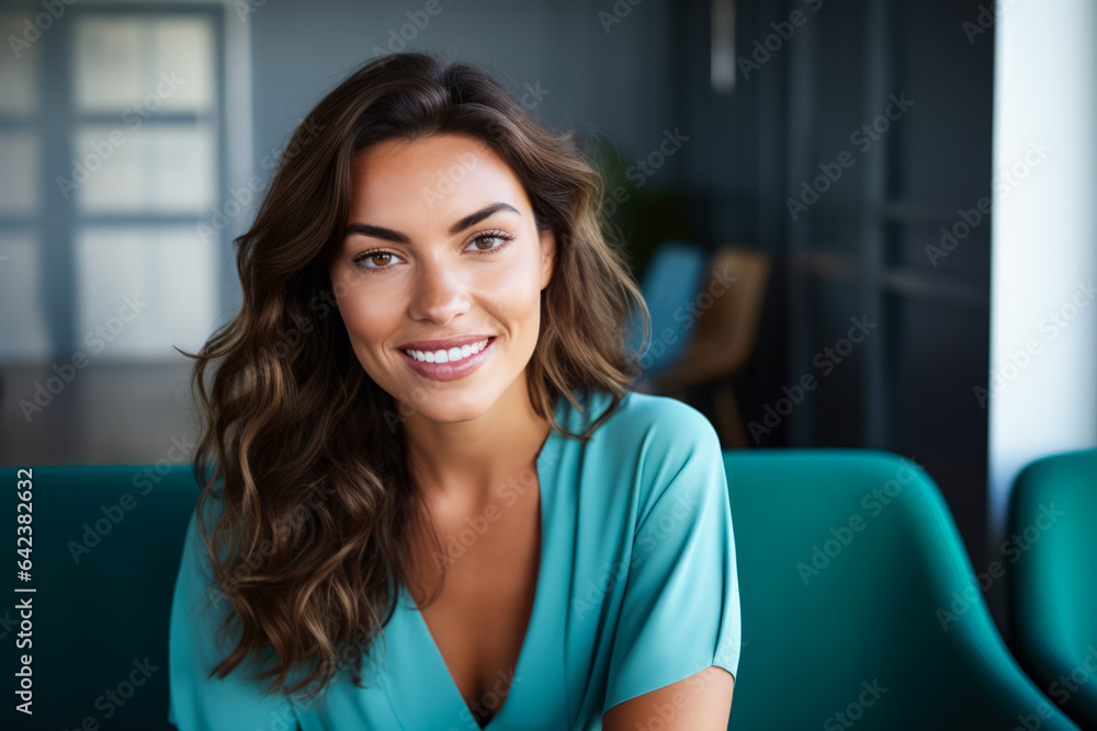 Fototapeta premium Portrait of a beautiful woman looking at the camera
