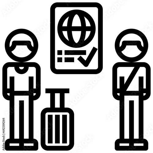 IMMIGRATION line icon,linear,outline,graphic,illustration