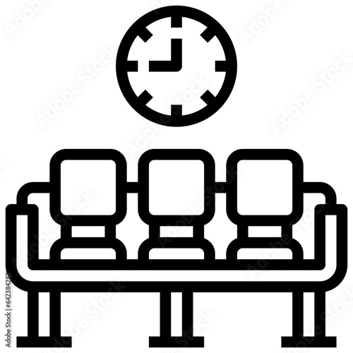 WAITING HALL line icon,linear,outline,graphic,illustration