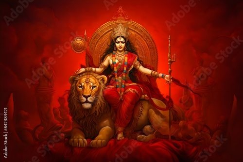 Hindu goddess Durga generated by Ai
