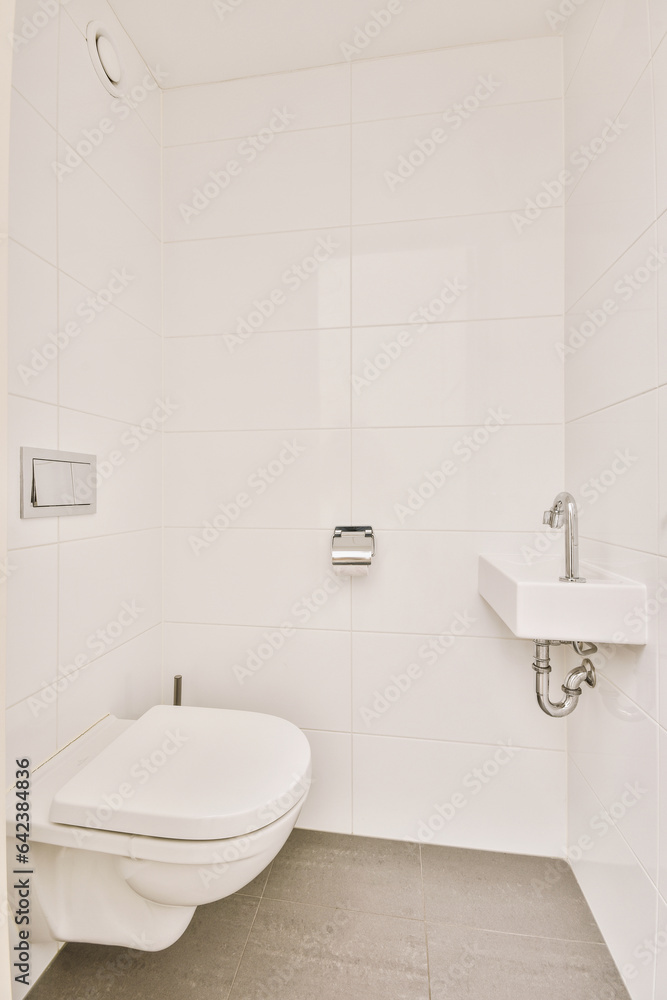 Simple toilet with small sink Simple toilet with small sink