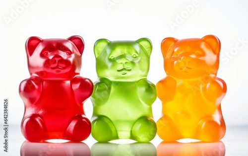 Jelly gummy bears, isolated on white background