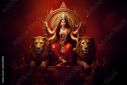 Hindu goddess Durga generated by Ai