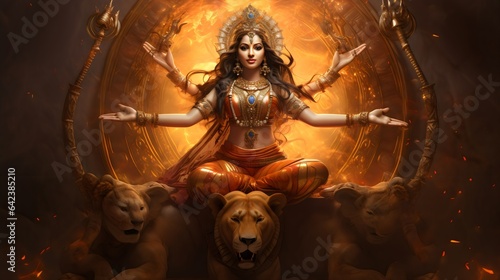 Hindu goddess Durga generated by Ai