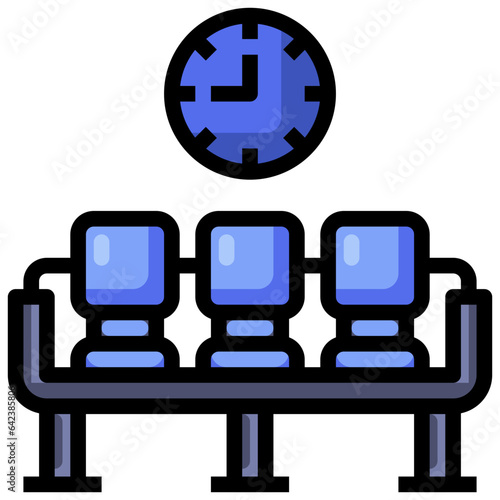 WAITING HALL line icon,linear,outline,graphic,illustration