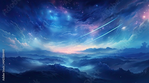 Night sky anime inspired starry vast galaxy