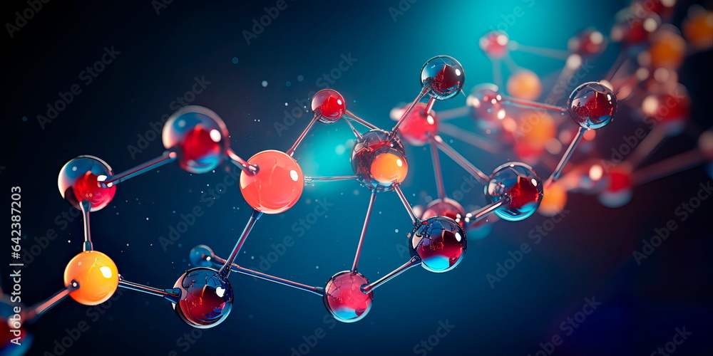 water molecule (H?O) with the structure of the hydrogen and oxygen atoms shown. Generative AI - obrazy, fototapety, plakaty 
