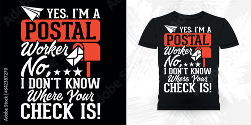 Funny Mailman Mail Retro Vintage Postal Worker T-shirt Design