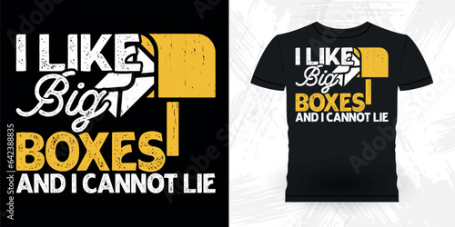 I Like Big Bowes And I Cannot Lie Funny Mailman Mail Retro Vintage Postal Worker T-shirt Design